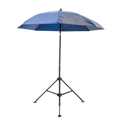 Heavy-Duty Construction Umbrella, 7 ft, Blue, Vinyl, Includes Extension Pole, Case Sold Separately 160-UM7VBX
