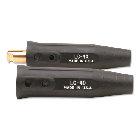 Cable Connector, Single Oval Point Screw Connection, Male/Female, 1/0 to 2/0 AWG Cap, Black 380-05050