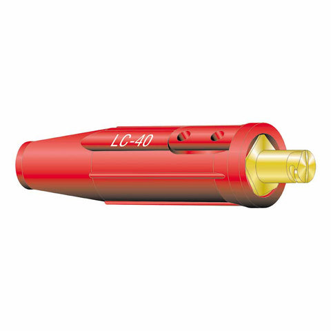 Cable Connector, LC-40, Single Oval-Point Screw, Male, No. 1/0 to No. 2/0 Cable Cap, Red 380-05054