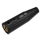 International DINSE Type Cable Connector, Female Connection, 4 thru 1/0, Single Oval thru Point, 250 Amp 380-05436