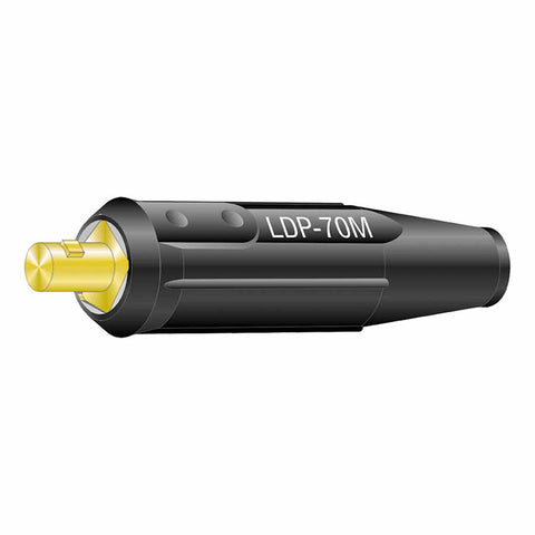International DINSE Type Machine Plug, Single Oval-Point Screw Connection, 1/0 to 2/0 Cable Cap, Black 380-05313