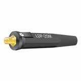 Small International DINSE Type Machine Plug, Single Oval-Point Screw Connection, 8 to 4 Cable Cap, Black 380-05283