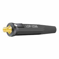 Small International DINSE Type Machine Plug, Single Oval-Point Screw Connection, 8 to 4 Cable Cap, Black 380-05283