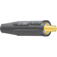 Whip Cable Connector, Oval-Point Screw Connection, Male, 1/0 Cable Cap, Black 380-05070
