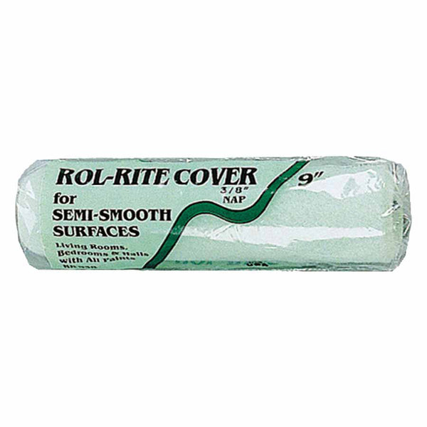 Rol-Rite Roller Cover, 9 in, 3/8 in Nap, Knit Fabric 449-RR938-9