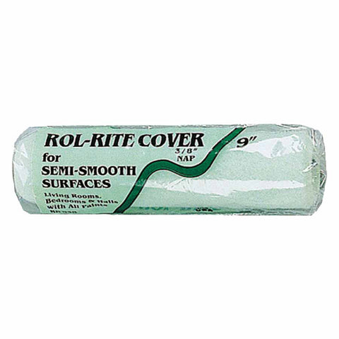 Rol-Rite Roller Cover, 9 in, 3/8 in Nap, Knit Fabric 449-RR938-9