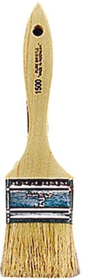 White Chinese Bristle Paint Brush, 5/16 in Thick x 1 in W, Wood Handle 449-1500-1