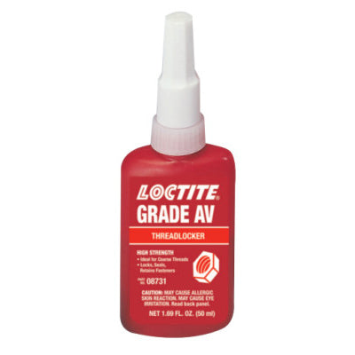 087 Grade AV Threadlocker, 50 mL, 1 in Thread, Red 442-195898