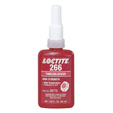 266 Threadlocker, High Strength/High Temperature, 50 mL, Up to 3/4 in Thread, Red-Orange 442-232329