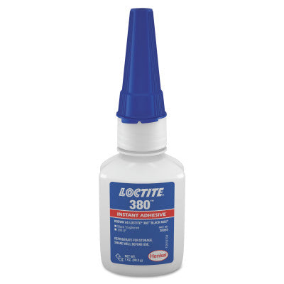 380 Black Max Instant Adhesive, Toughened, 1 oz, Bottle, Black 442-135423