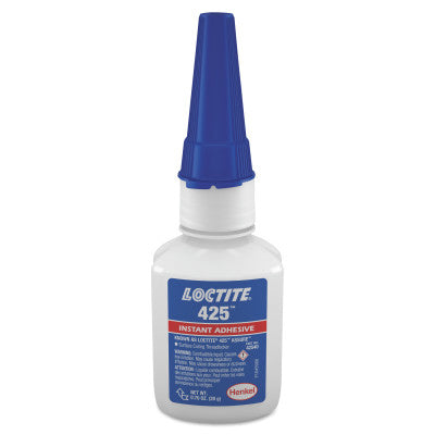 425 Instant Adhesive, Surface Curing Threadlocker, 20 g, Up to 1/2 in Thread, Dark Blue 442-135461