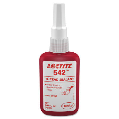 542 Thread Sealant, Fine Threads, 50 mL Bottle, Brown 442-237051