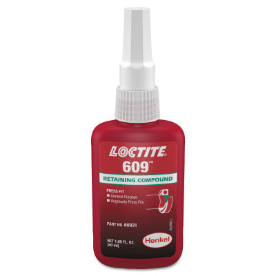 609 Retaining Compound General Purpose, 50 mL Bottle, Green, 3000 psi 442-135512