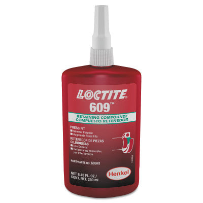 609 Retaining Compound General Purpose, 250 mL Bottle, Green, 3000 psi 442-135513
