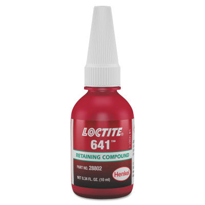 641 Retaining Compound, Controlled Strength, 10 mL Bottle, Yellow, 1,700 psi 442-233546