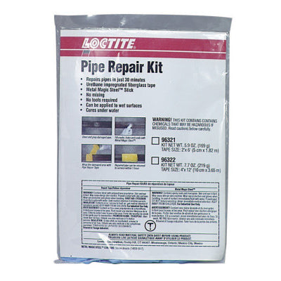 Pipe Repair Kit, 4 in x 12 ft , White Tape, with Epoxy stick and Gloves 442-269078