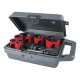 Hole Saw Kit, 9-Pc Electrician's Bi-Metal Hole Saws with Arbors and Case 497-MHS02E