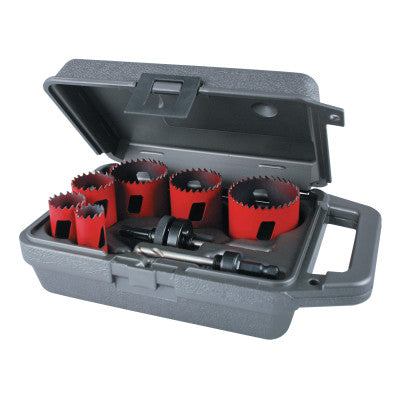 Hole Saw Kit, 9-Pc Electrician's Bi-Metal Hole Saws with Arbors and Case 497-MHS02E