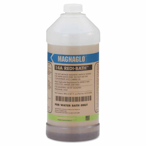 Magnaglo 14A Wet Method Redi-Bath Fluorescent Premix Concentrat, 27 oz Bottle, Red 387-01-9130-41