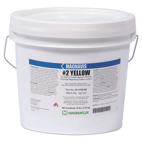 Magnavis Dry Method Non-Fluorescent Magnetic Powder, 45 lb, Pail, Yellow 387-01-1732-87