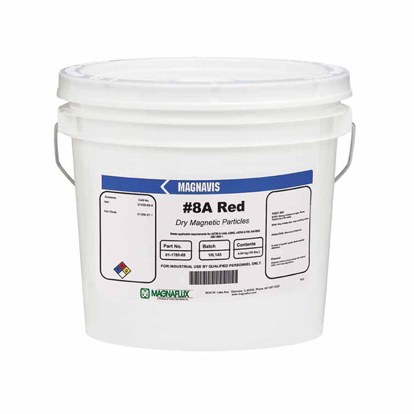 Magnavis Dry Method Non-Fluorescent Magnetic Powders, 10 lb, Pail, Red 387-01-1780-69