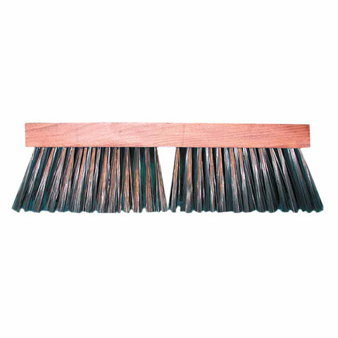 Carbon Steel Wire Street Push Broom, 16 in Hardwood Block, 3-3/4 in Trim L 455-3916