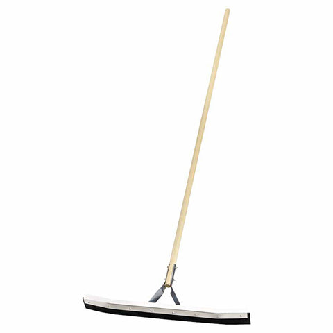 Non-Sparking Floor and Driveway Squeegee, Curved, 24 in, Black Rubber, Includes Steel Bracketed Handle 455-4624
