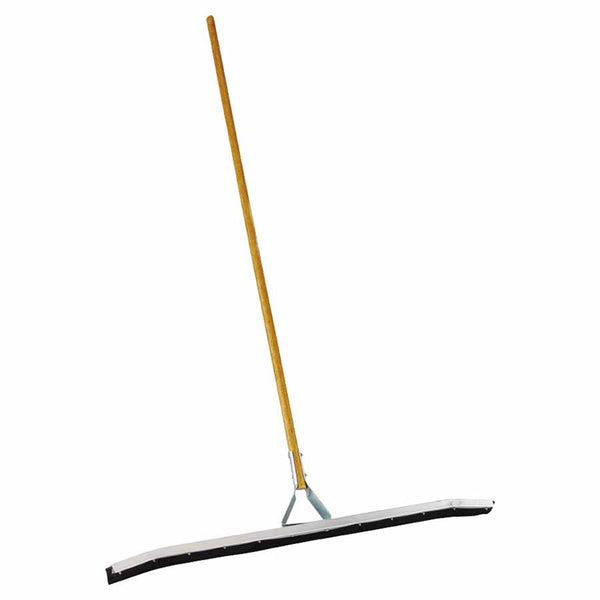 Non-Sparking Floor and Driveway Squeegee, Curved, 36 in, Black Rubber, Includes Steel Bracketed Handle 455-4636