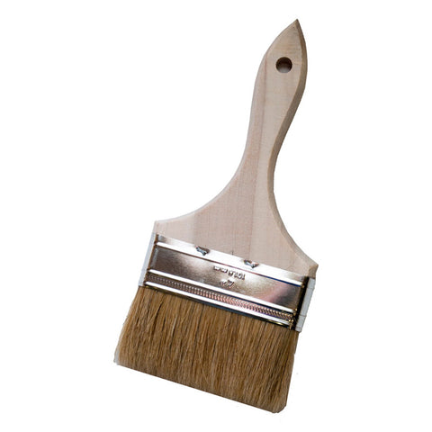 Low Cost Paint or Chip Brush, Single Thickness, 4 in wide, 100% White Bristles, Wood Handle, Chip Brush 455-236-S