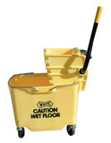 Plastic Mop Bucket with Wringer, 26 qt to 35 qt, Yellow 455-6035-3