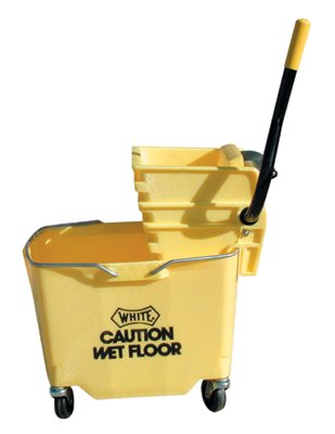Plastic Mop Bucket with Wringer, 26 qt to 35 qt, Yellow 455-6035-3