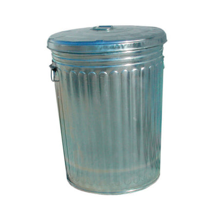 Pre-Galvanized Trash Can With Lid, 30 gal, Galvanized Steel, Gray 455-30-GALLON