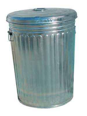 Pre-Galvanized Trash Can With Lid, 20 gal, Steel, Gray 455-20GALLON-W/LID