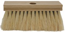 Roofers Brushes, 7 in Hardwood Block, 2 1/2 in Trim L, White Tampico, Threaded 455-196-T