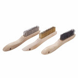 Shoe Handle Wire Scratch Brushes,10",4X16 Rows, Tempered Brass Wire, Wood Handle 455-4-SB