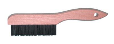 Shoe Handle Wire Scratch Brush, 10 in, 4 x 16 Rows, Carbon Steel Wire, Wood Handle 455-4S