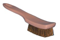 White Sidewall Brushes, 8 1/2 in Hardwood Block, 5/8 in Trim L, Brass 455-6-B