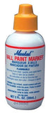 Ball Paint Marker Non-Drip Paint, White, 1/8 in Tip, Metal Ball Point 434-84620