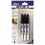 Dura-Ink 15 Marker, Black, 1/16 in, Felt, 3 Card 434-96098