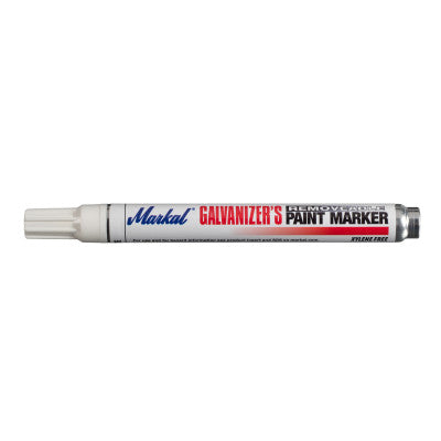Galvanizer's Removable Paint Marker, White, Medium Tip, Bullet 434-28785