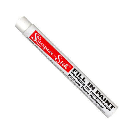 Paintstik+ Lacquer Fill-In Solid Paint Marker, 3/8 in x 4.25 in L, White 434-51120