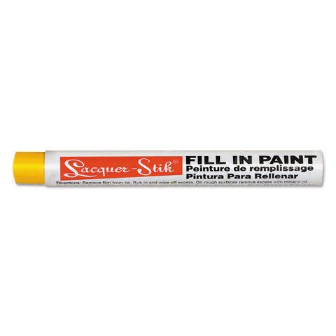 Paintstik+ Lacquer Fill-In Solid Paint Marker, 3/8 in x 4.25 in L, Yellow 434-51121