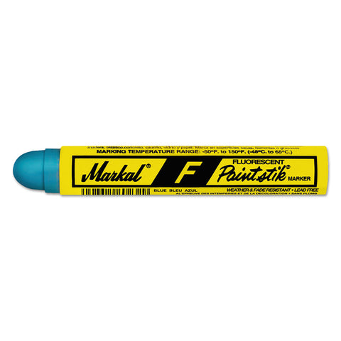 Paintstik Original B Solid Paint Marker, 11/16 in dia, 4-3/4 in L, Fluorescent Blue 434-82835