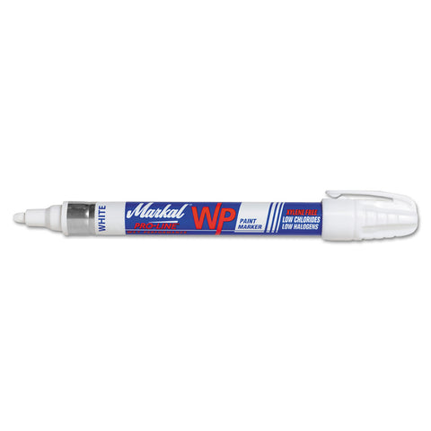 Paint-Riter+ Wet Surface Marker, 1/8 in Tip, Medium, White 434-96930