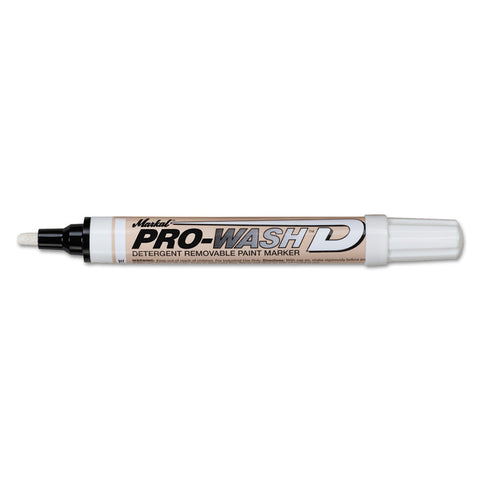Paint-Riter+ Detergent Removable Marker, White, 1/8 in, Medium Tip 434-97010