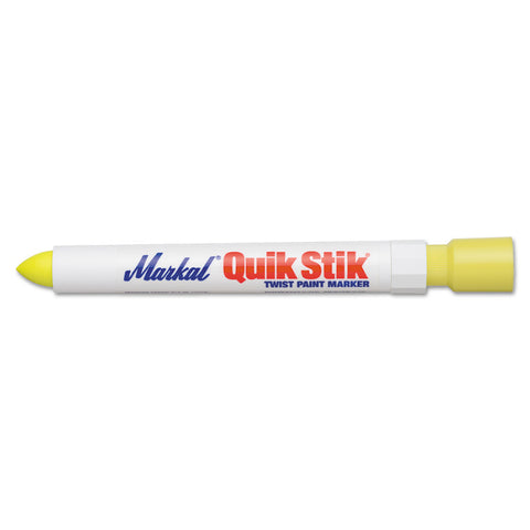 Quik Stik All Purpose Solid Paint Marker, 11/16 in Tip, 6 in L, Fluorescent Yellow 434-61041