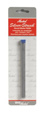 Silver-Streak Metal Marker Refill, 1/16 in tip, Round, Silver 434-96007