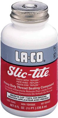 Slic-Tite Paste Thread Sealant w/ PTFE, 1/4 pt Brush-In-Cap, White 434-42009