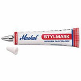 STYLMARK Tube Marker, White, 1/8 in Tip, Metal-Ball Tip 434-96652
