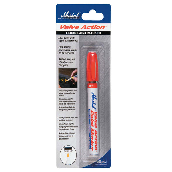 PAINT-RITER VALVE ACTION Paint Marker, Red, 1/8 in Tip, Medium 434-96802